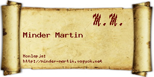 Minder Martin névjegykártya